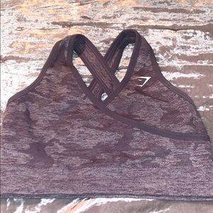 Gymshark Camo Seamless Sports Bra - Lavender Grey